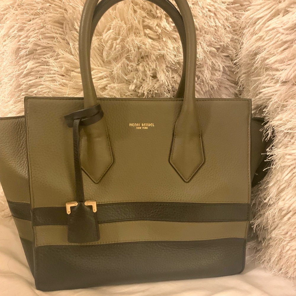 Henri Bendel Rivington Color Block Satchel-Leather
